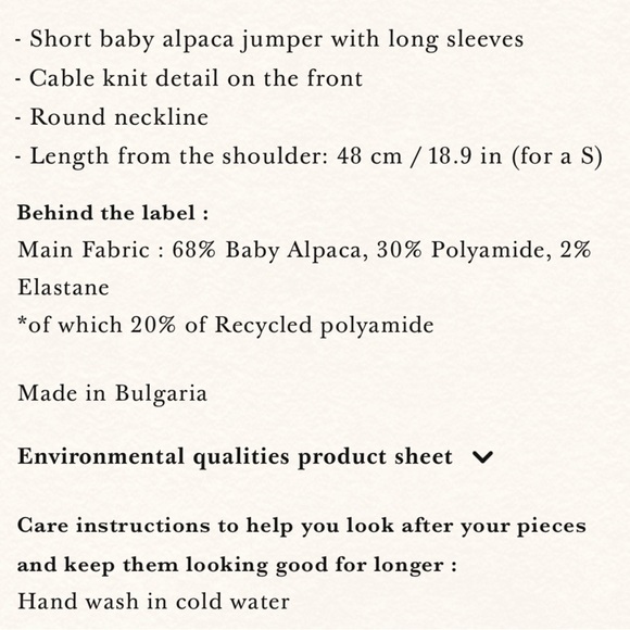 SEZANE Neutral Soft Cream Beige Alpaca Wool Sweater Pullover Sama Jumper - Picture 8 of 10